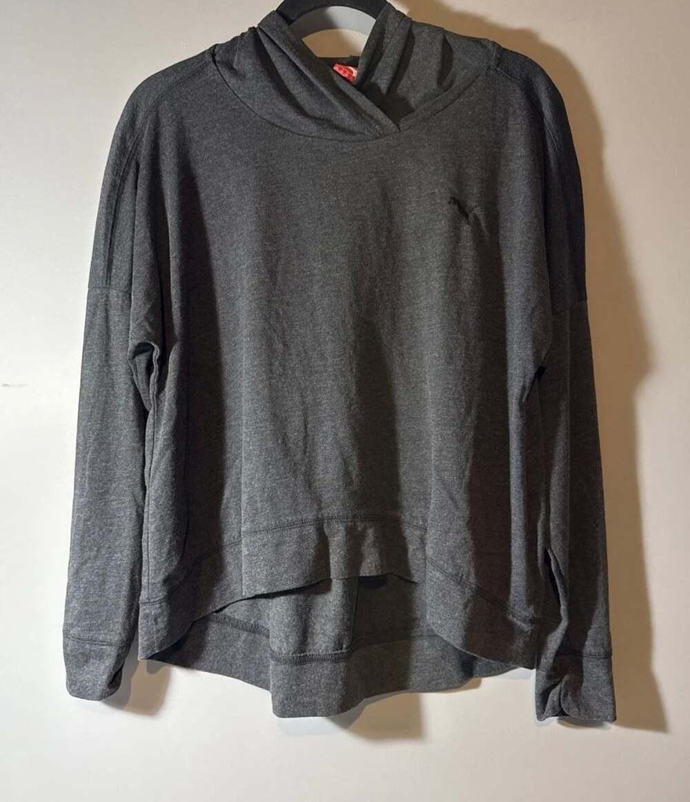 Puma Sportlifestyle Hoodie Size XL Gray Cotton Blend Pullover